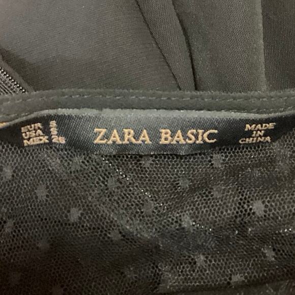 Zara Basic Black Sleeveless Mesh Sheer See Through Back Jumpsuit Romper Shorts S - Picture 4 of 5